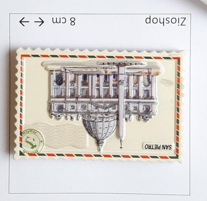  Calamita Frigo Souvenir ROMA Vaticano San Pietro Francobollo Italy Rome Fridge Magnets  Stamp