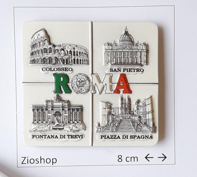  Calamita Frigo Magnete Souvenir Roma 4 Monumenti  Fridge Magnet Italy Rome