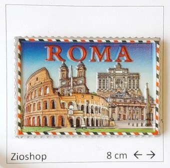 Calamita Magnete in Resina ROMA FRANCOBOLLO Souvenir FROM ITALY Rome