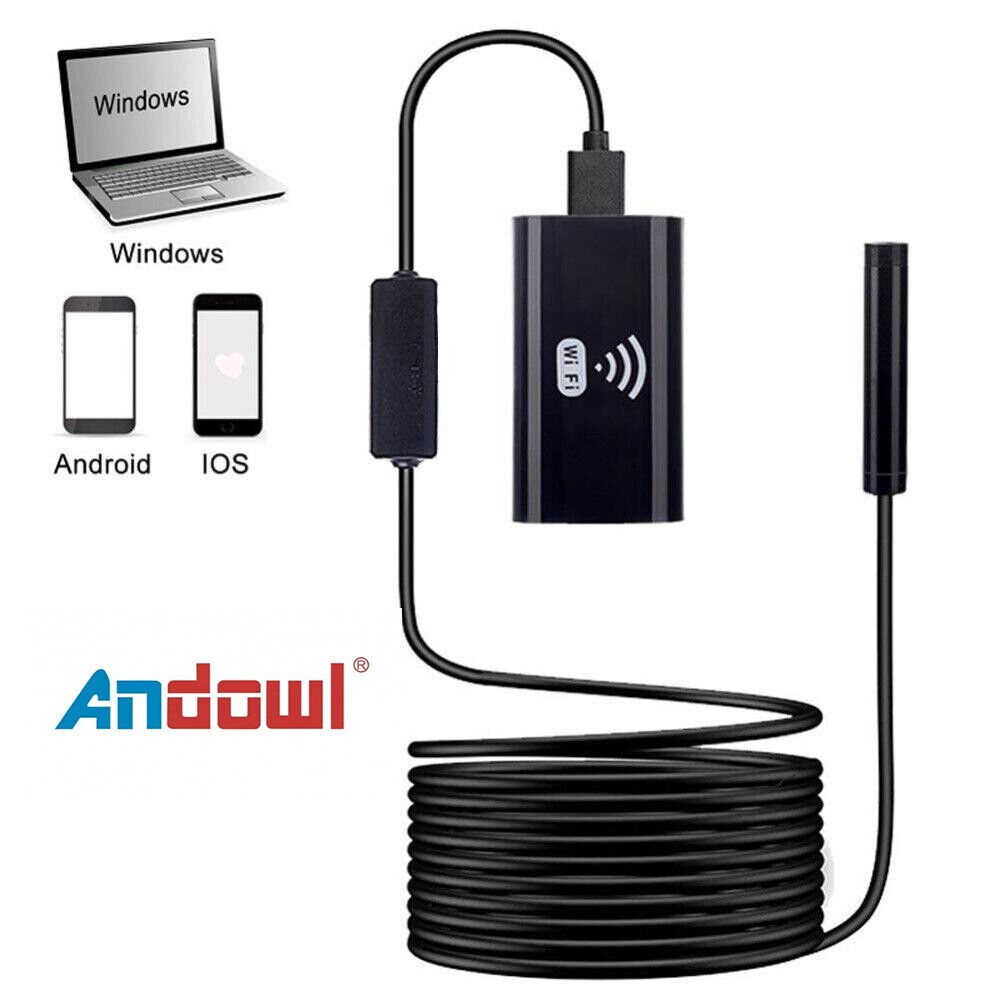 ANDOWL ENDOSCOPIO WIRELESS ANDROID IOS PC MAC 2KHD WATERPROOF-IP67 2 METRI CAVO 30FPS Q-NK99