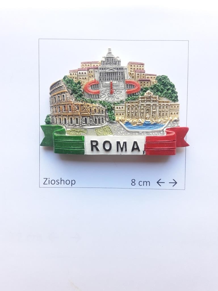 Calamita Magnete Frigo Souvenir Roma Monumenti Tricolore fridge magnets Rome 