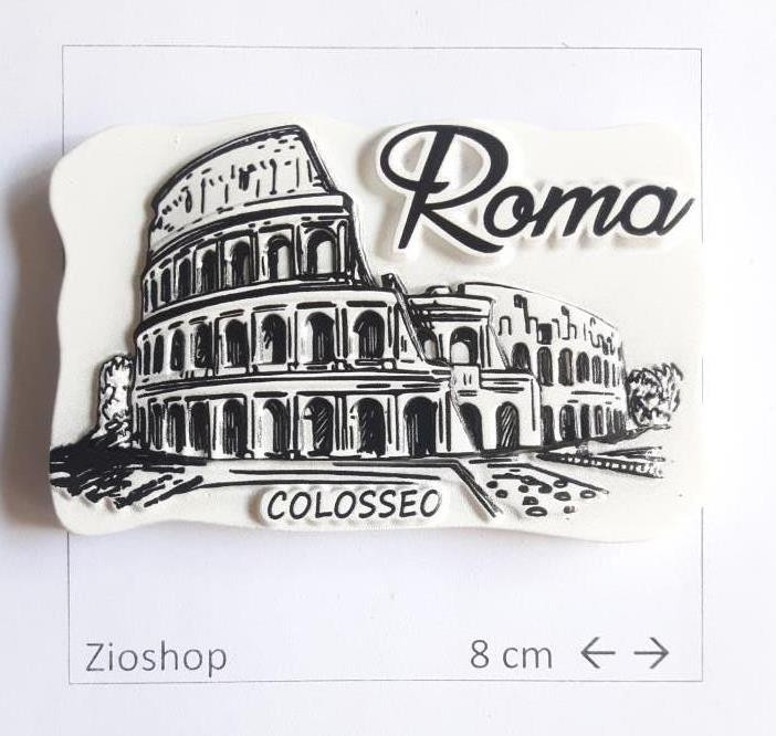 Calamita Magnete Frigo Souvenir Roma Colosseo Schizzi Fridge Magnet Rome Italy