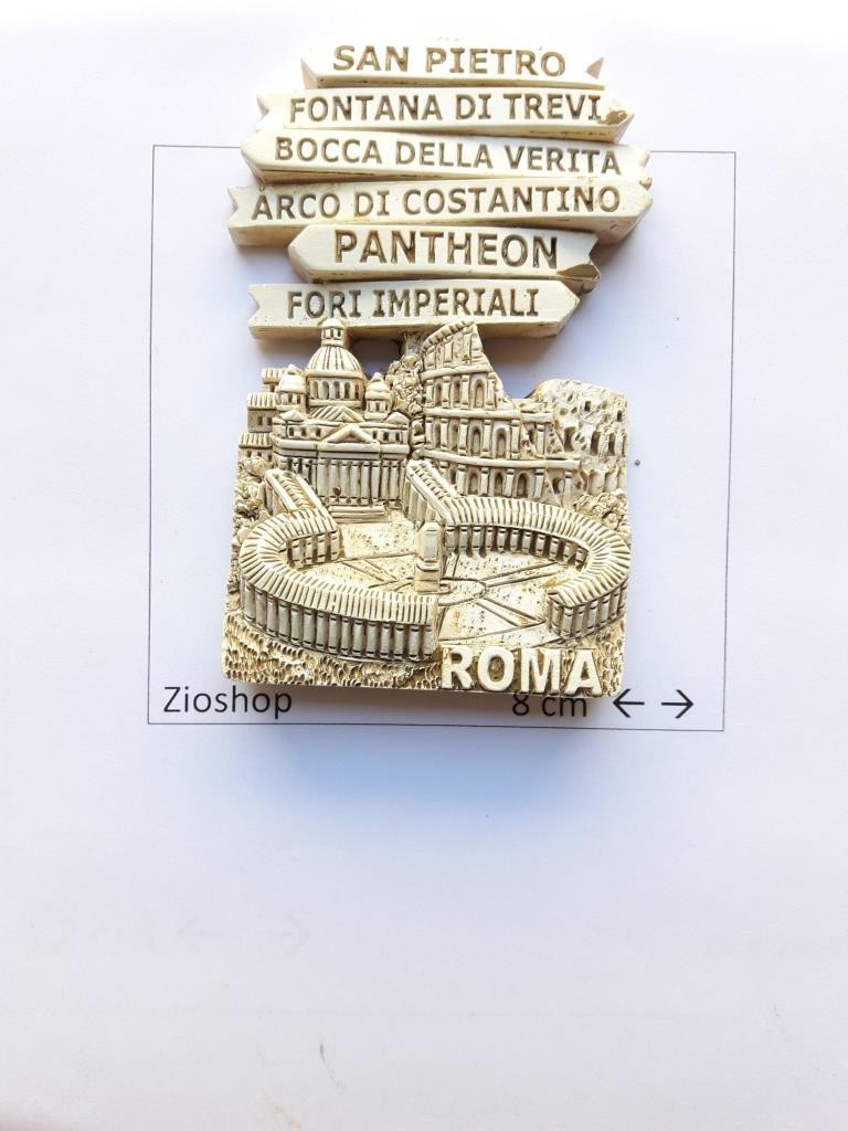 Calamita Magnete Souvenir ROMA Monumenti Indicazioni  Fridge Magnet From Italy Rome