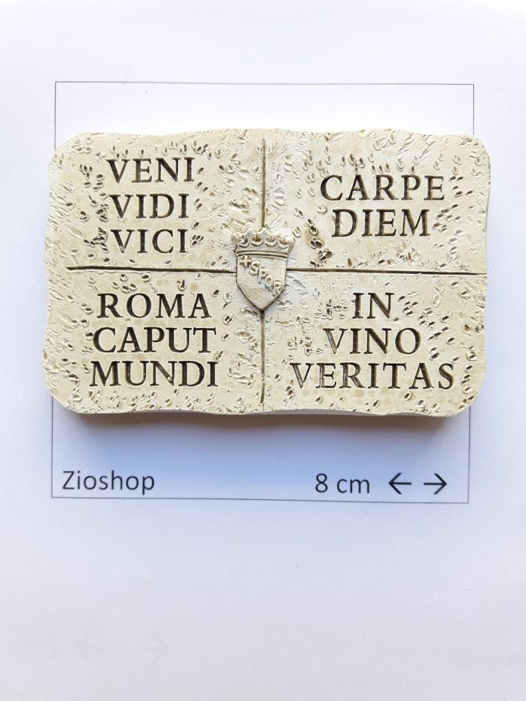 Calamita Magnete Frigo Souvenir Roma Aforismi Citazioni in Latino Effetto Marmo fridge magnets Italy Rome