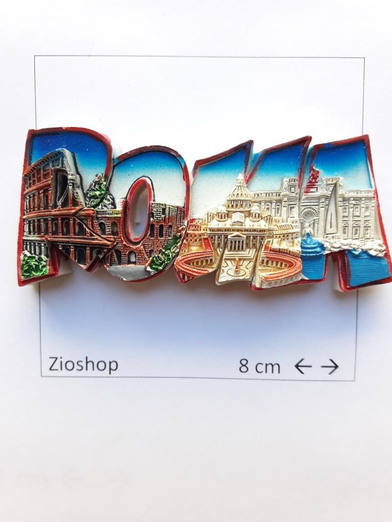 Calamita Magnete Souvenir Lettere Scritta ROMA Fridge Magnet From Italy Rome