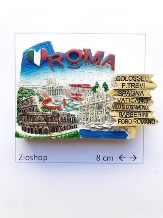 Calamita Magnete Frigo Souvenir Roma Indicazioni Monumenti Fridge Magnets  