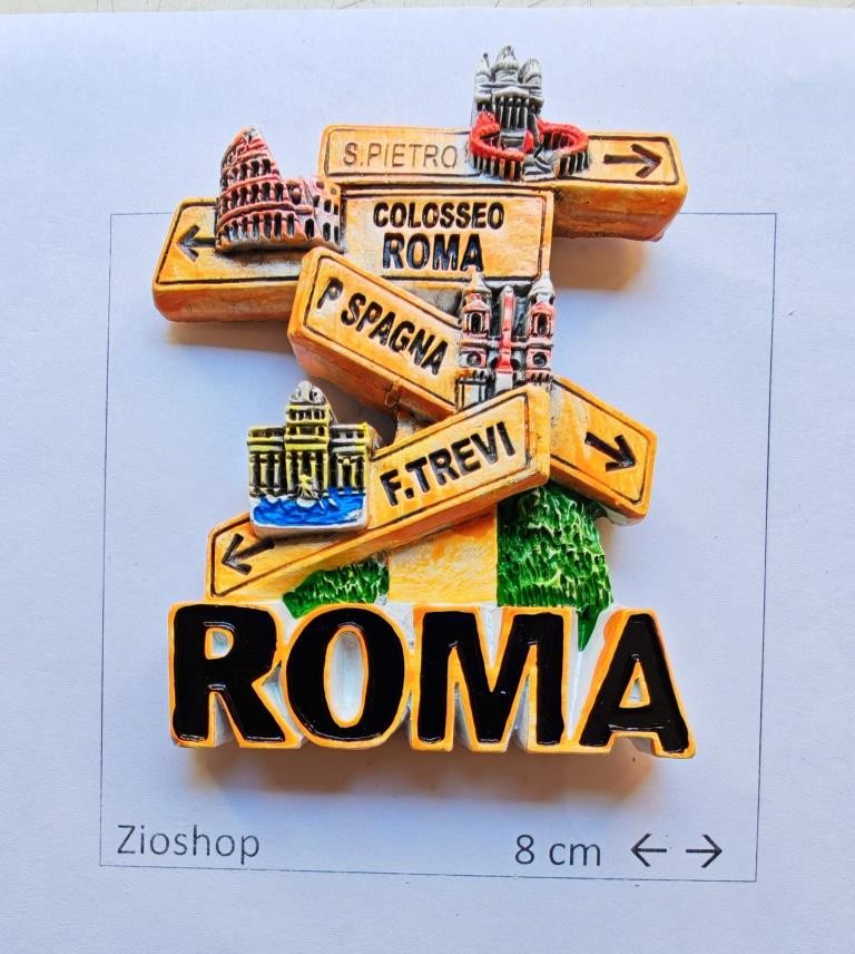 Calamita Magnete Frigo Souvenir Roma Indicazioni Stradali fridge magnets Italy Rome