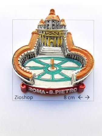 Calamita Magnete in Resina "Roma San Pietro Alto Rilievo" SOUVENIR FROM ITALY MAGNETS