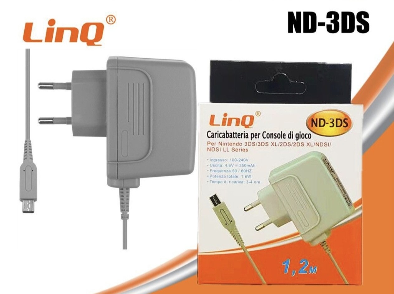 CARICABATTERIA 3DS DSi 3DSXL DSiXL 3DSXL 110-240v ALIMENTATORE RETE CASA.