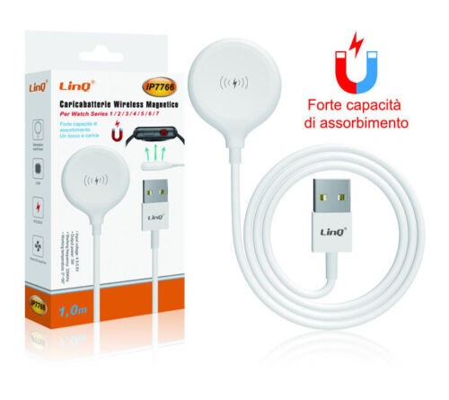 Caricabatterie Wireless Magnetico Compatibile Apple Watch Serie 1 2 3 4 5 6 7