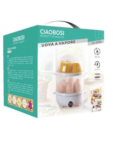 LINQ MINI VAPORIERA CUOCI UOVA LEGUMI A VAPORE BOLLITORE ELETTRICO 350W CUOCIUOVA TX-9596