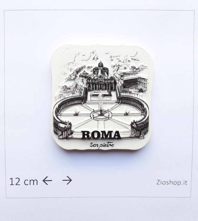 Calamita Magnete Frigo Souvenir ROMA S. Pietro Schizzi Vaticano Italy Rome Fridge Magnets 
