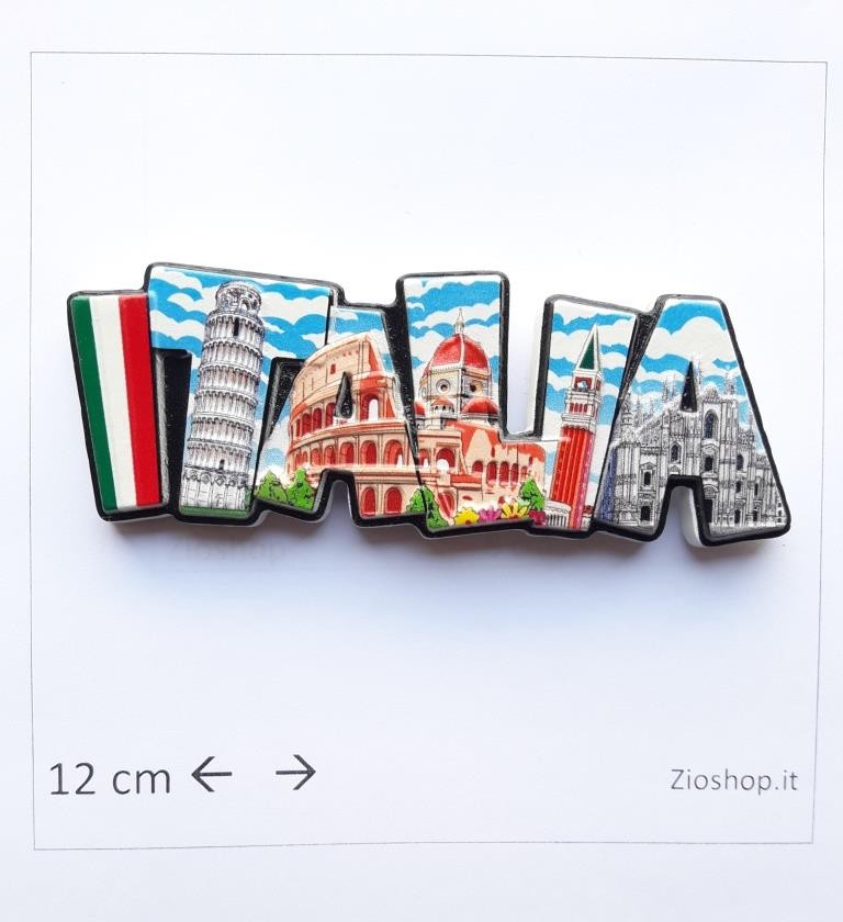 Calamita Magnete Frigo Souvenir ITALIA Lettere Scritta  fridge magnets Italy