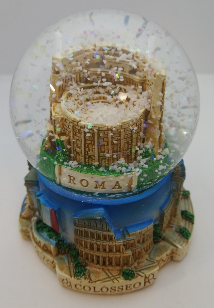 65mm PALLA DI NEVE SFERA IN VETRO ROMA COLOSSEO SNOWGLOBE SOUVENIR FROM ROME 4431