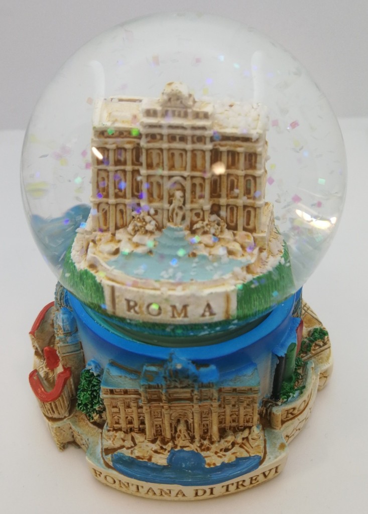 65mm PALLA DI NEVE SFERA IN VETRO ROMA FONTANA DI TREVI SNOWGLOBE SOUVENIR FROM ROME 4433