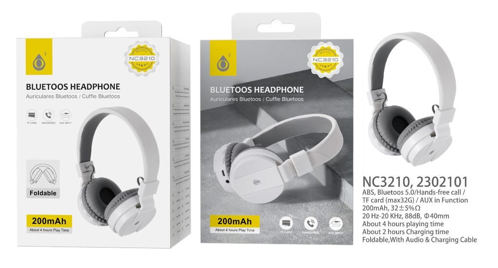 Cuffie Bluetooth Stereo Microfono Pieghevoli 5.0+EDR FM MP3 TF CARD JACK