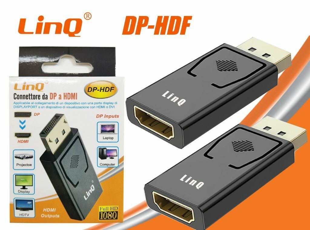 Adattatore DisplayPort a HDMI 4K, Displayport Maschio HDMI Femmina Adattatore DP a HDMIper 4K TV HDTV Monitor Proiettori Portatili