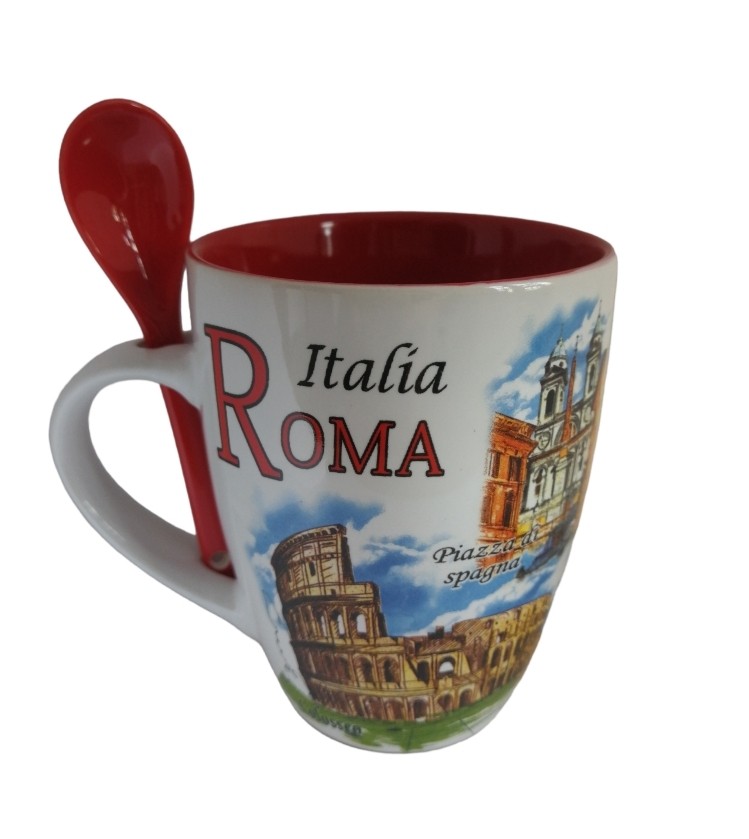 Tazza Mug con il cucchiaino Souvenir Ricordi Roma 4659