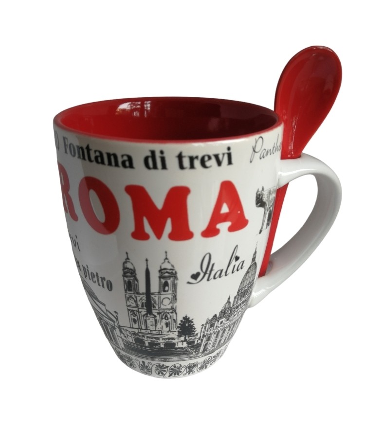 Tazza Mug con il cucchiaino Souvenir Ricordi Roma 4661