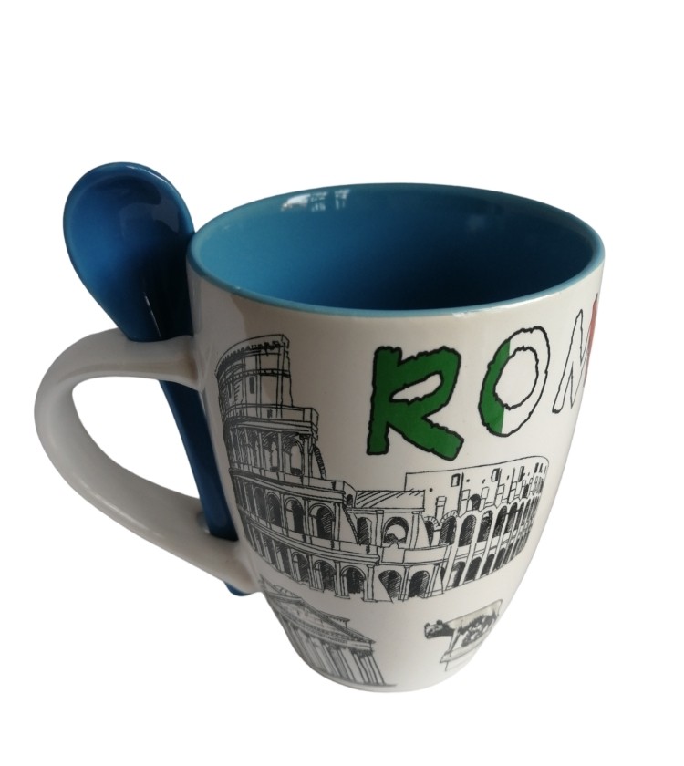 Tazza Mug con il cucchiaino Souvenir Ricordi Roma 4662