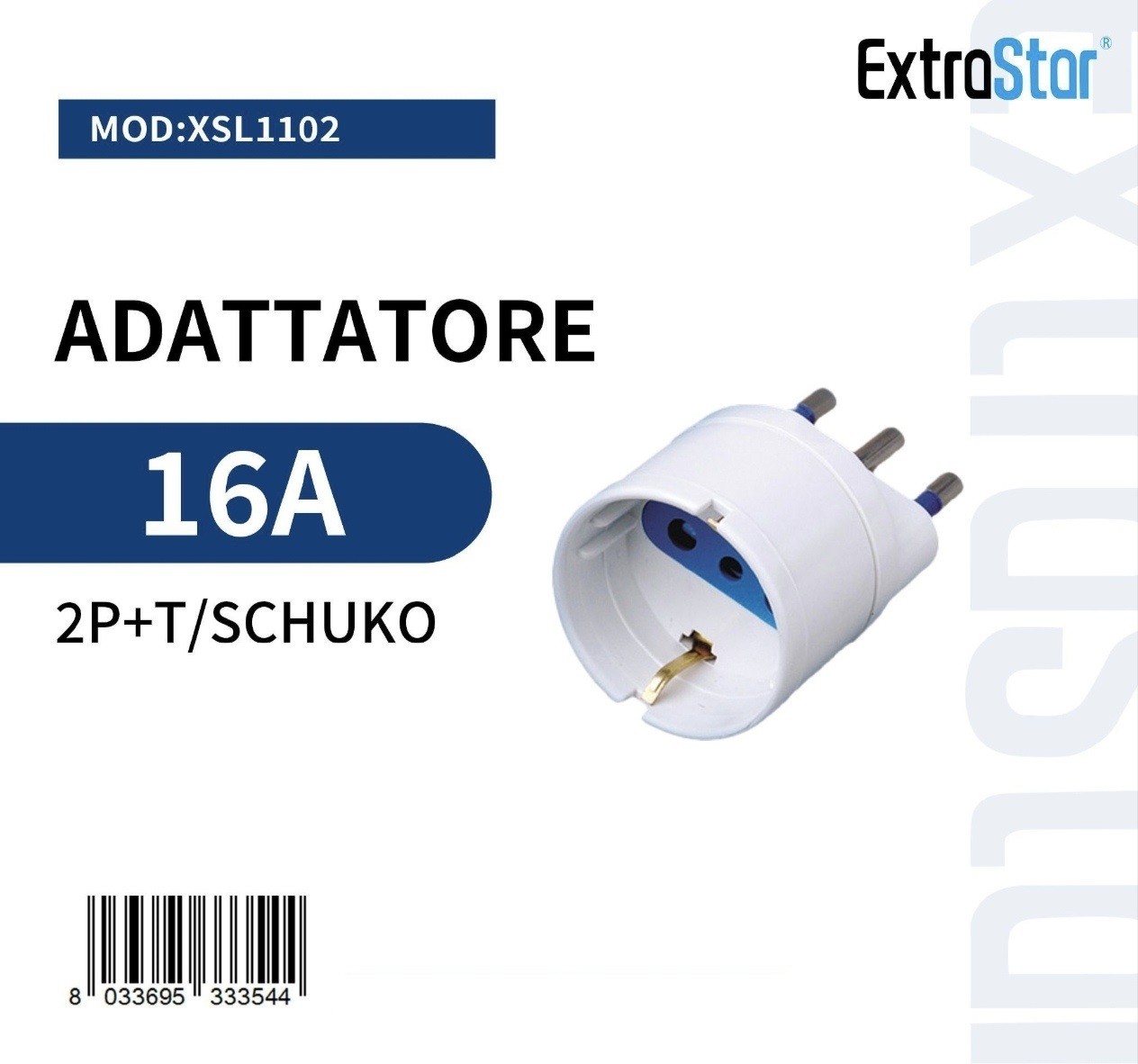 ADATTATORE SPINA 16A 1 PRESA 2P+T/SCHUKO MAX.1500W C-XSL1102