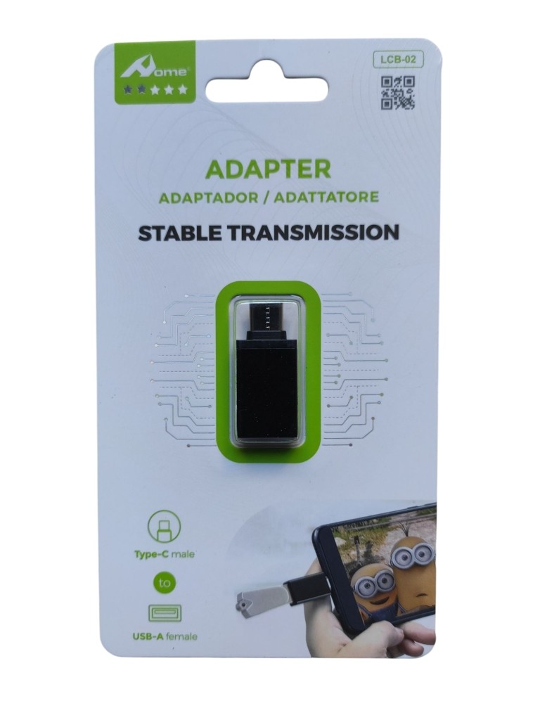 HOME LCB-02 ADATTATORE TYPE-C M / USB 3.0 F OTG PER COLLEGARE DISPOSITIVI USB STANDARD