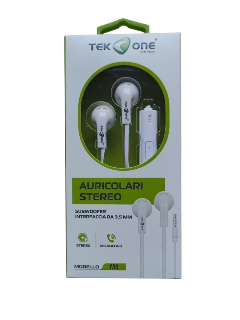 TEKONE AURICOLARE STEREO CLASSICO M8 CAVO DA 1 Metro
