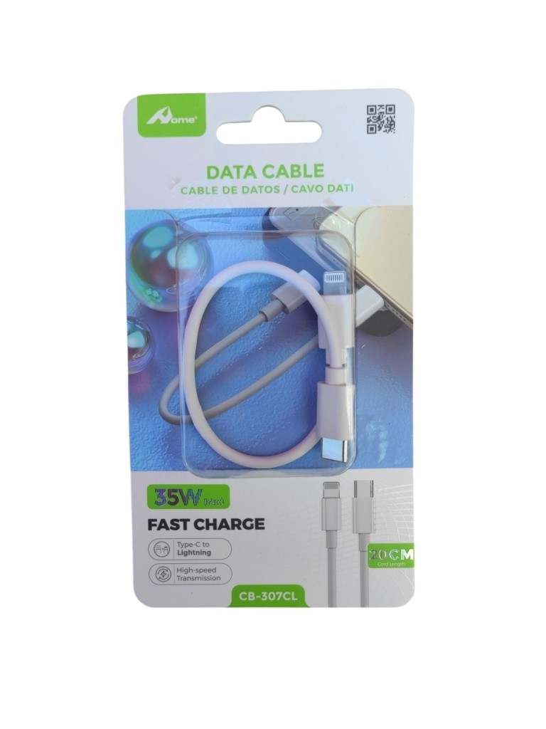 Cavo Per Dispositivi Con Ricarica Veloce Connessione Type-c Maschio a Lightning Maschio – 20 cm 35W cb-307CL