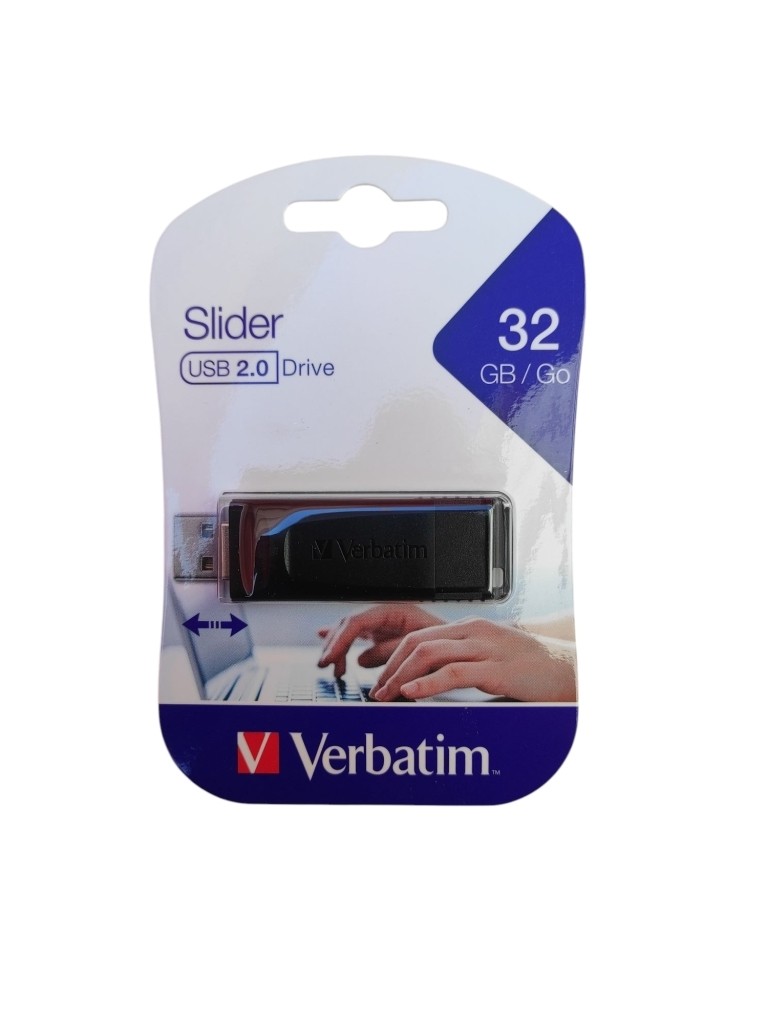 VERBATIM PENDRIVE SLIDER USB 2.0 32GB  98697 2304 023942986973