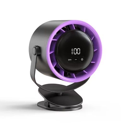 Ventilatore Turbo con Pinza a più Velocità Ricaricabile Ruotabile per Auto – Montaggio a Parete e da Scrivania X9