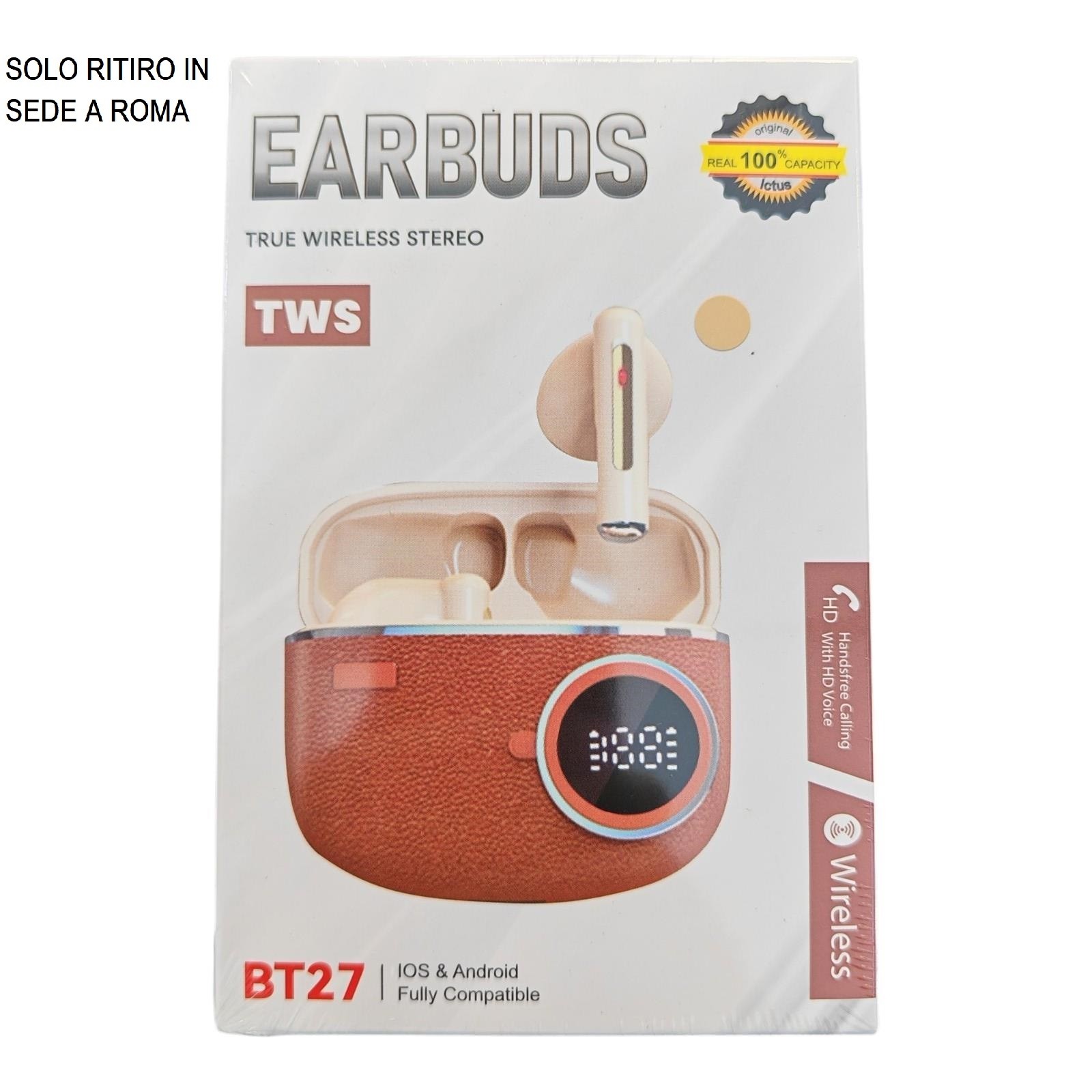 Auricolari Bluetooth TWS BT27 – Retro Sport - Alta Qualità - Cancellazione Rumore