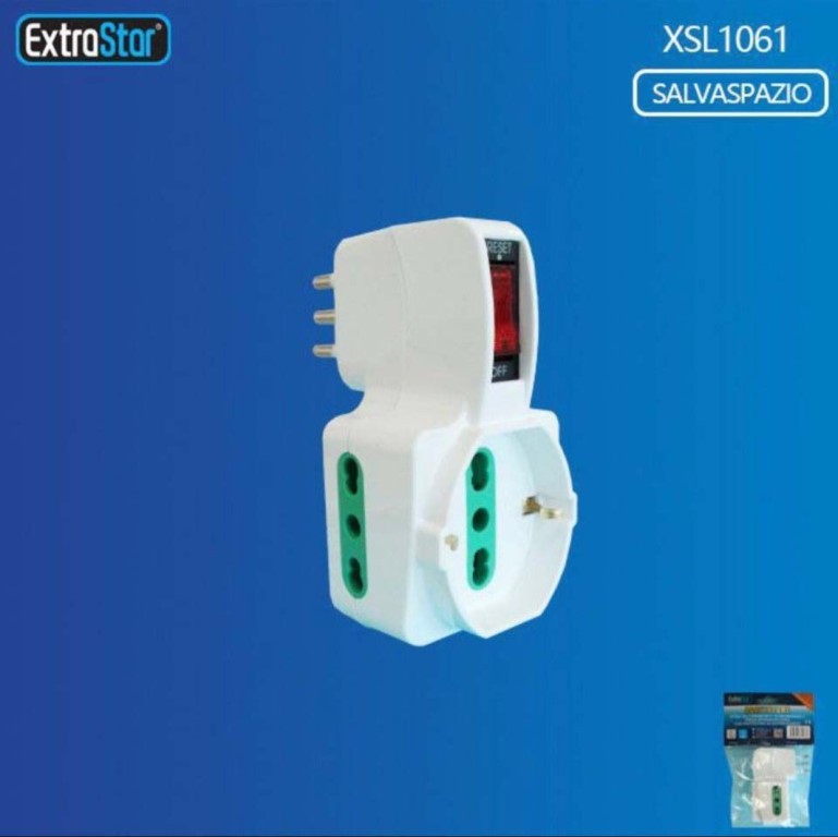 LINQ ADATTATORE SPINA 10A CON 2 PRESE 10A/16A + SCHUKO C-XSL1061
