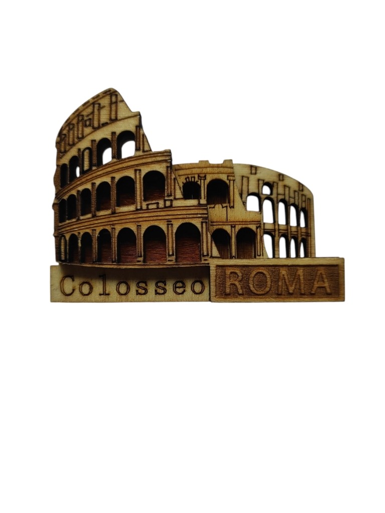 Calamita da Frigo Colosseo in Legno – Effetto Incisione a Fuoco in Rilievo 5634