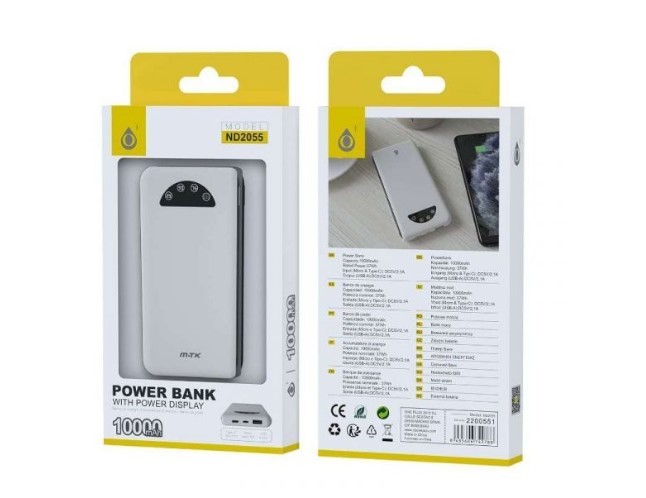 ONE PLUS POWERBANK 10000mAh ND2055 Doppia Porta USB DC 5V/2.1A