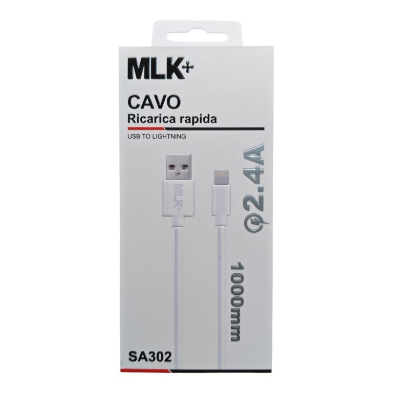 MLK+ CAVO USB A LIGHTNING 1m SA302 2.4A  