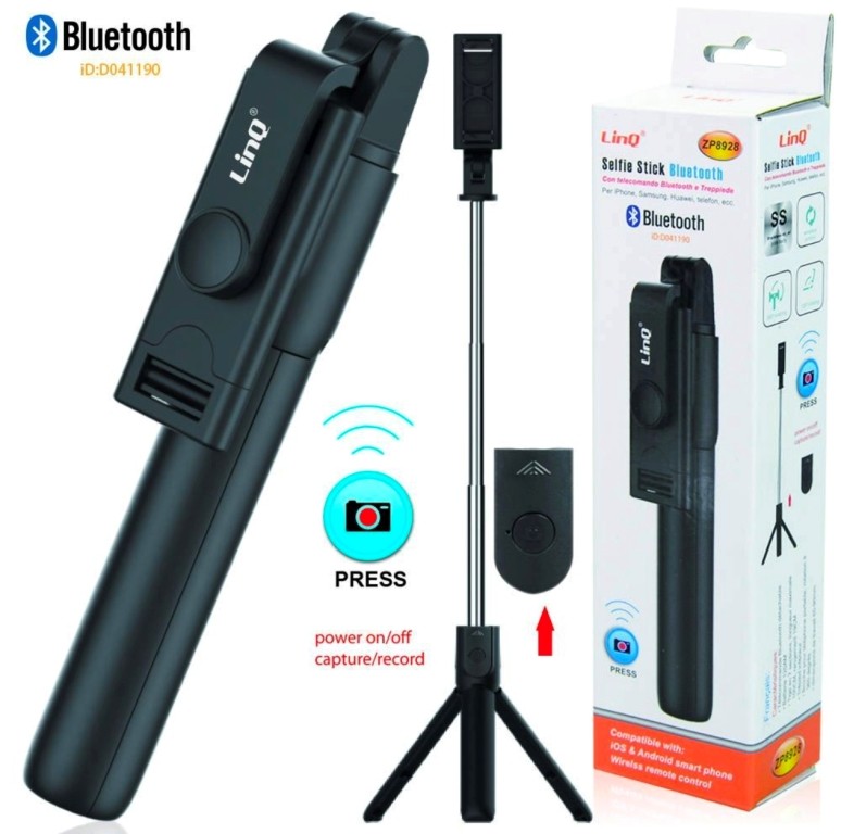 LINQ BASTONE SELFIE TREPPIEDE BLUETOOTH TELECOMANDO WIRELESSE ZP8928