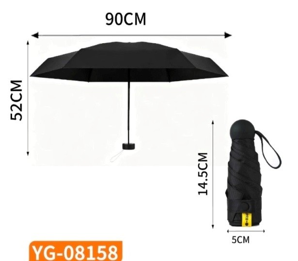 OMBRELLO A CAPSULA SOLE PIOGGIA UPF50+ COMPATTO E ROBUSTO YG-08158