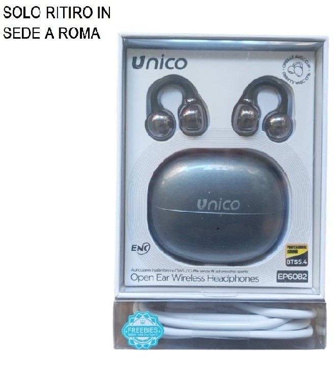 UNICO EARBUDS BLUETOOTH ver. 5.4 AD ORECCHIO APERTO Open-Ear Clip TWS EP6082 - Autonomia 6 ore