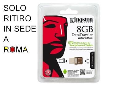 CHIAVETTA KINGSTON DT-MICRO DUO 8GB USB 2.0 Pen Drive  8gb DTMICRO duo 