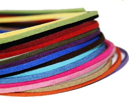 5 CORDINE CORDA ALCANTARA NASTRO CIONDOLO PENDENTE 3mm VARI COLORI 