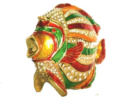 Portagioie In Cloisonne a forma di Pesce. Ideale per regalo o bomboniere.