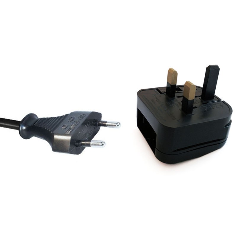 Adattatore Spina Corrente da Europea a UK con Fusibile 5A 600W 2.5A EU Euro Europe to UK Plug Converter 2 to 3 pin Pins 5A Fused Adapter.