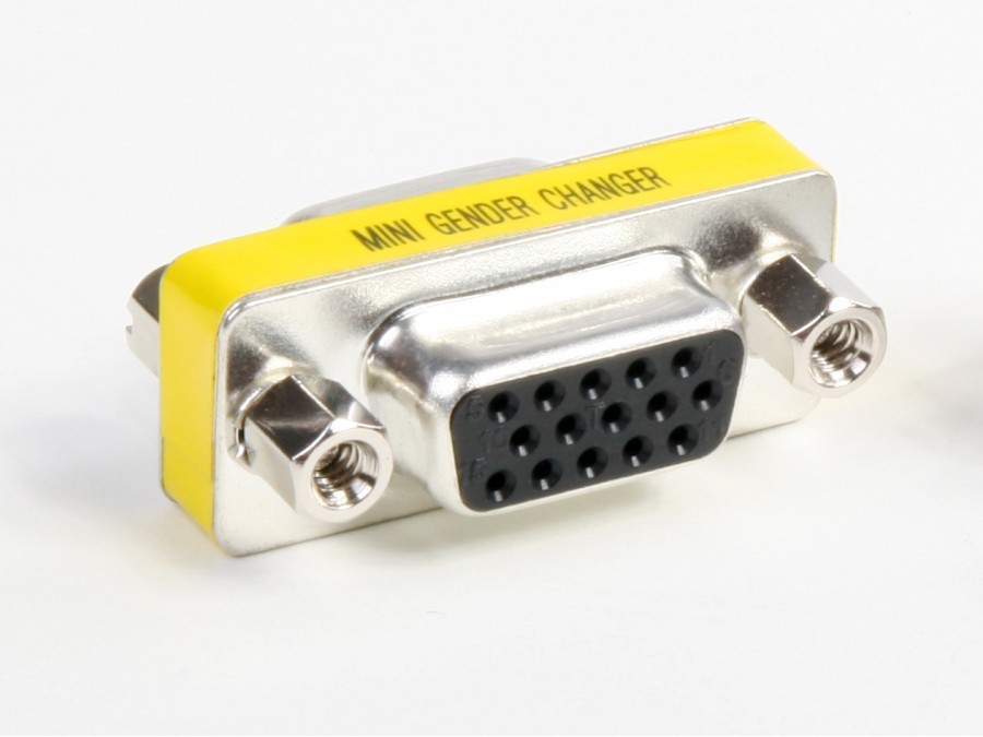 Mini adattatore 15 poli HD femmina/femmina (VGA); Mini Gender Changer VGA 