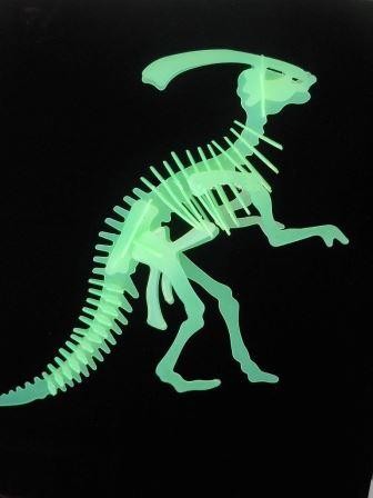 PUZZLE DINOSAURO 3D FOSFORESCENTE Parasaurolophus COLORE VERDE  39 PEZZI