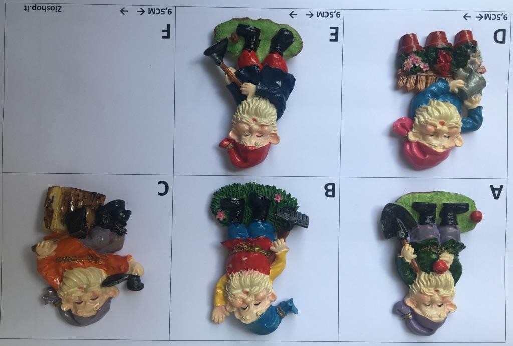 Calamita Magnete Frigo Fridge Magnets  GNOMO CON ATTREZZI