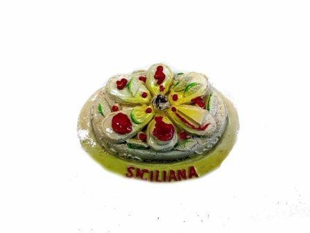 Calamita Magnete Souvenir Sicilia CASSATA SICILIANA Fridge Magnets