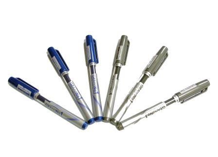 SET LOTTO 6 PENNE GEL 0.5mm A LUNGA DURATA NERO O BLU A SCELTA