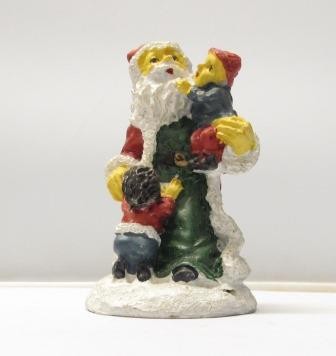 1pz Splendido Babbo Natale Statuina Resina Presepio Santa Claus H:8cm Vari Modelli
