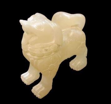 STATUA ARTIGIANALE IN GESSO NATURALE FORMA DI CANE