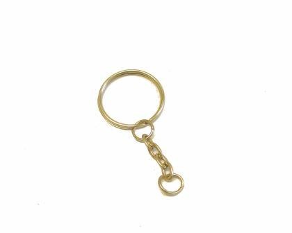 6pz BASE PER PORTACHIAVI KEYCHAIN KIT CATENINA ANELLO 25mm ARGENTATO